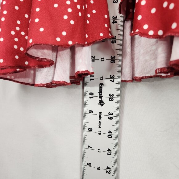 French Country Cottage Wrap Dress Women's M Red Polka Dot Romance Flowy Casual - Picture 4 of 8